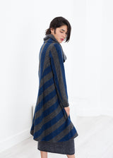 Petale Coat in Silver/Blue